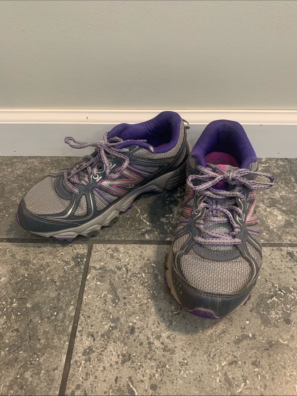 New Balance Gray and Purple Women's Trail Sneakers